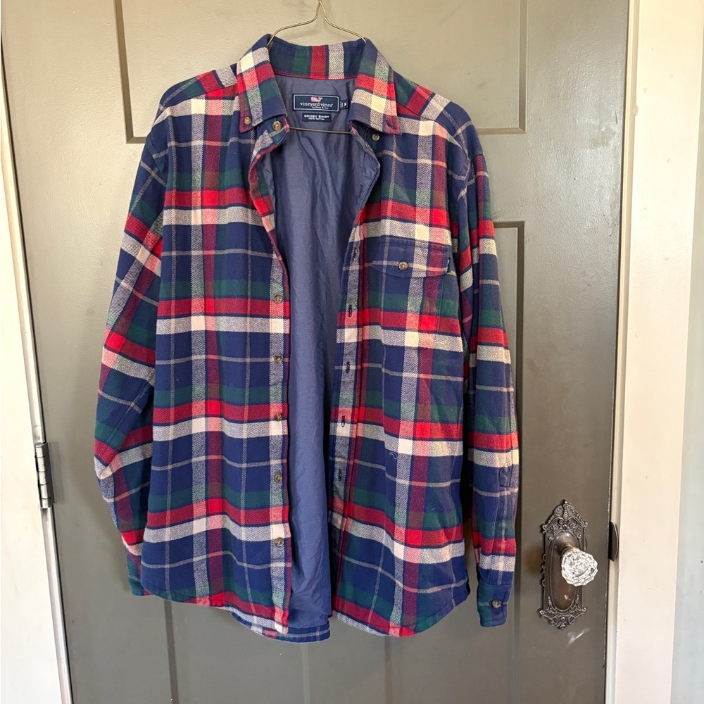✨ Vineyard Vines Crosby Lined Plaid Flannel Shacket | Men’s Size M